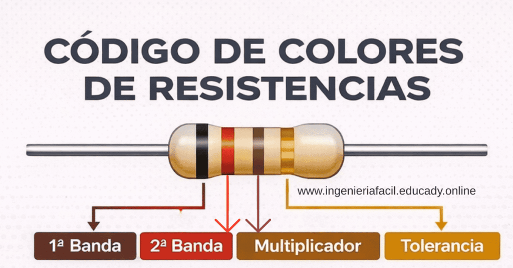 Imagen de como leer el código de colores de una resistencia eléctrica