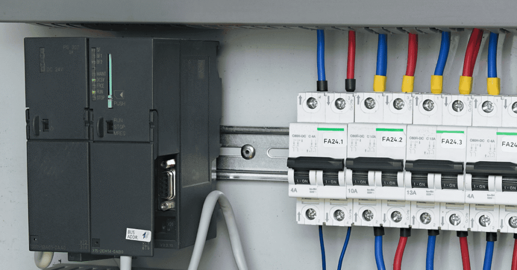 PLC siemens dentro de un tablero electrico