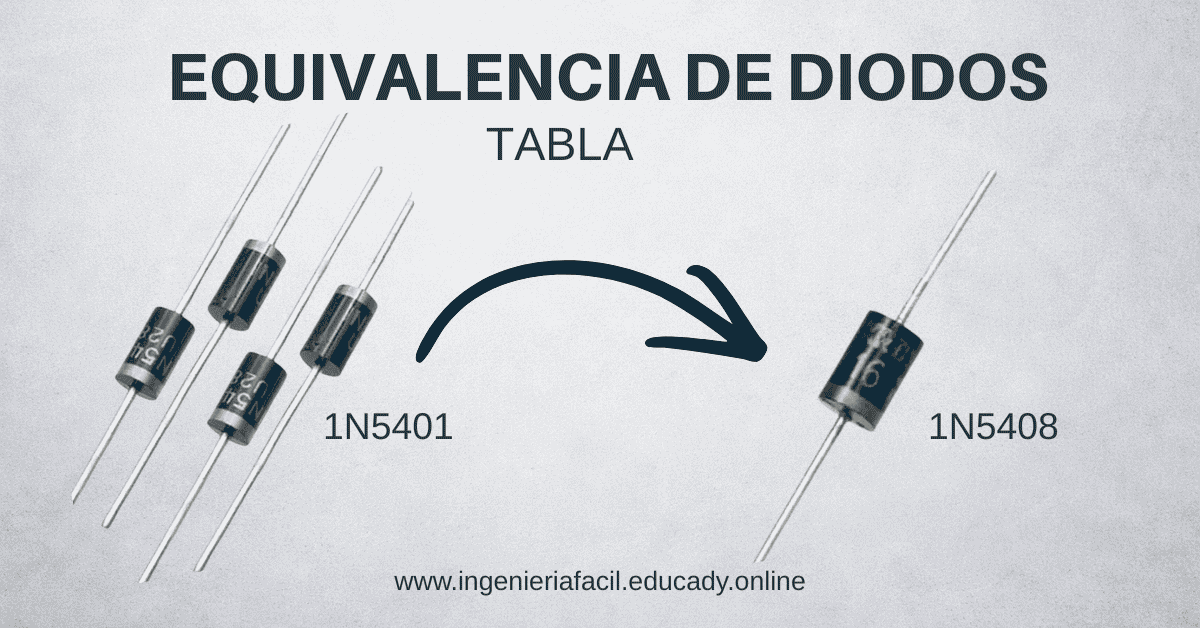 tabla de equivalencia de diodos mas comunes