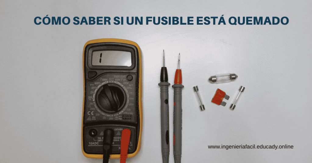 configuración del multímetro para medir fusibles con continuidad