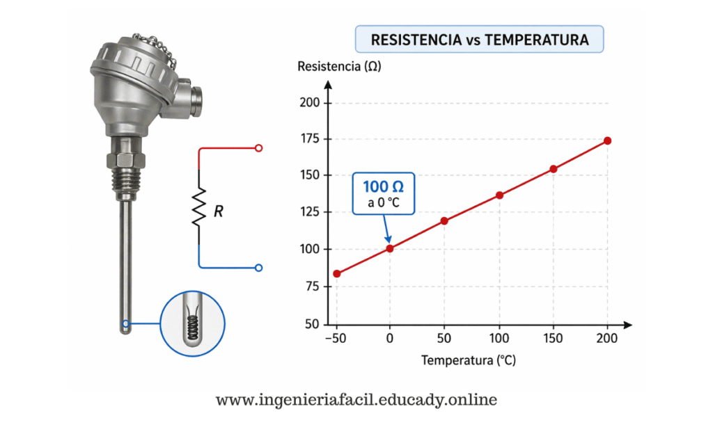 Grafica de comportamiento de un PT100